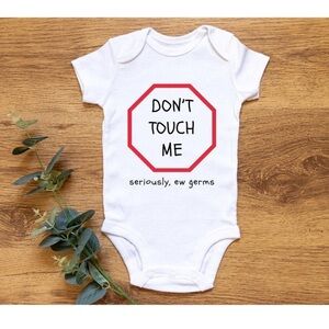 White Baby Onesie with Funny Print